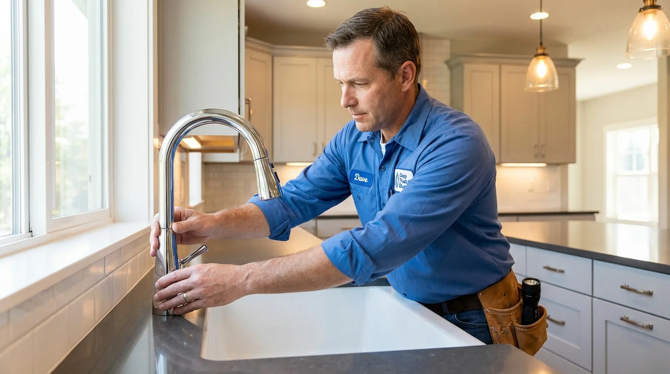 Kitchen faucet installation by Johns Plumbing LLC in Merrimac